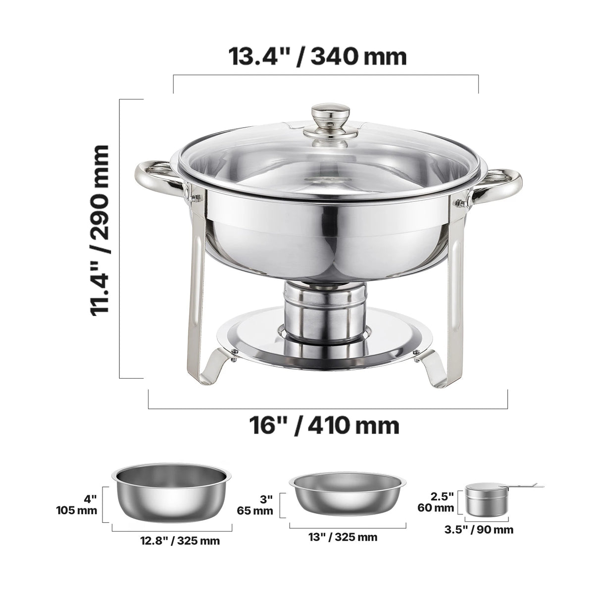 Комплект от 2 бюфетни съда с капаци, клас 5 qt