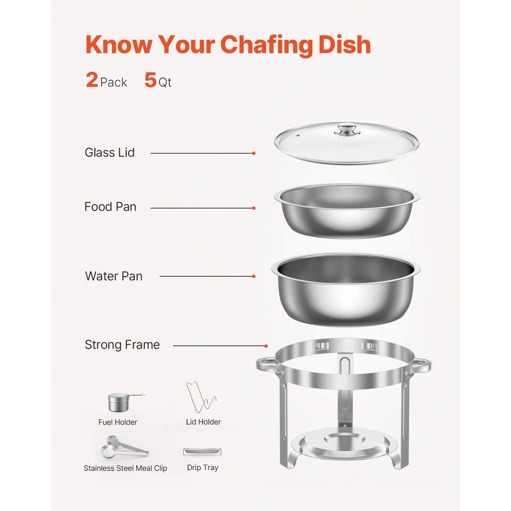 Комплект от 2 бюфетни съда с капаци, клас 5 qt