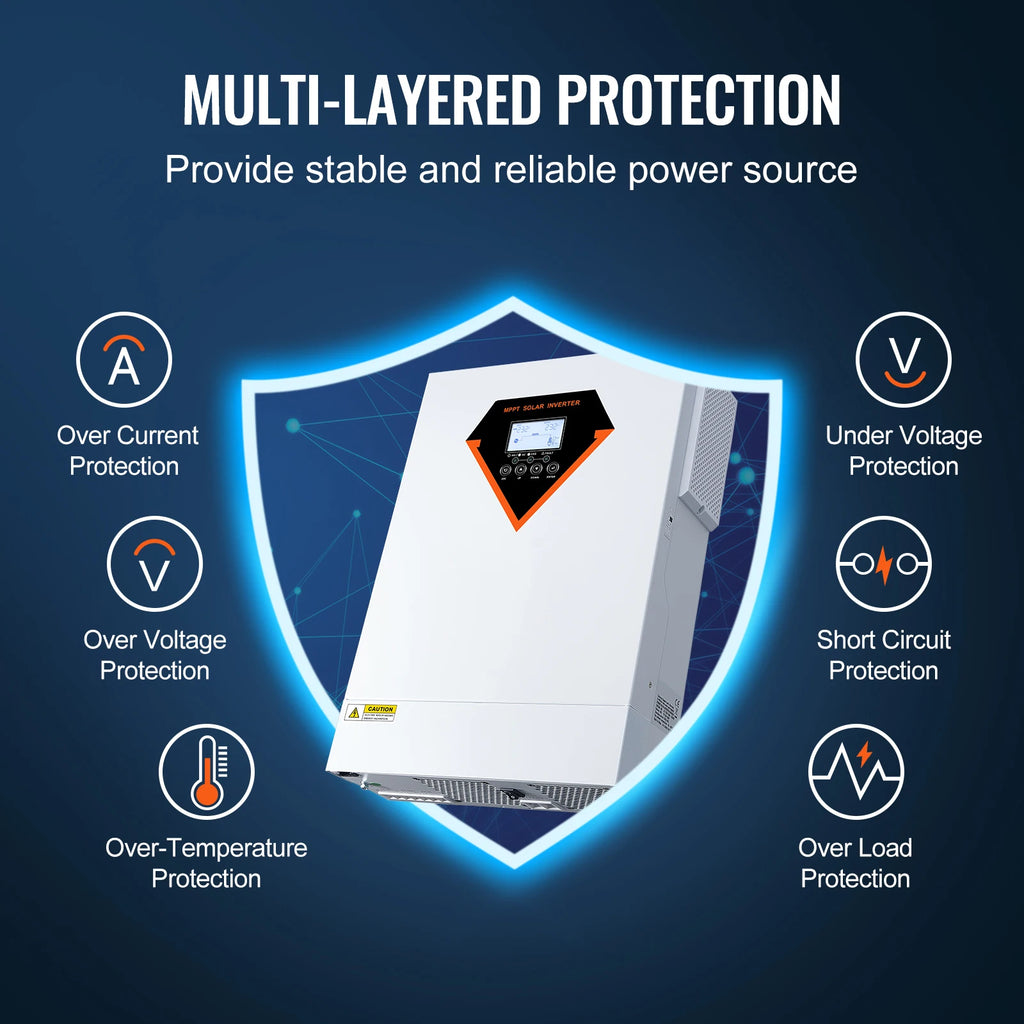 Хибриден соларен инвертор 5500 W, 48 V, 230 V AC