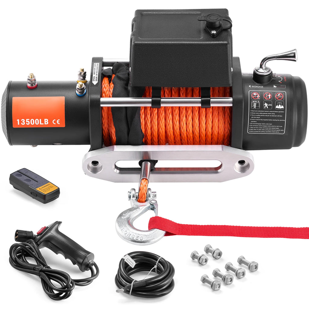 Електрическа лебедка с тяга 6,12 т, 12 V, въже 24,38 м