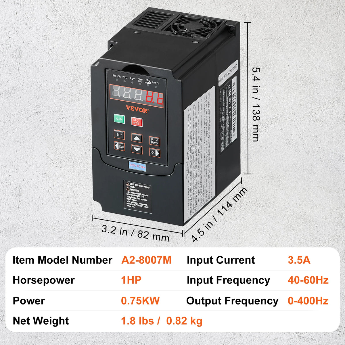 Честотен инвертор 220 V, 0,75 или 7,5 kW