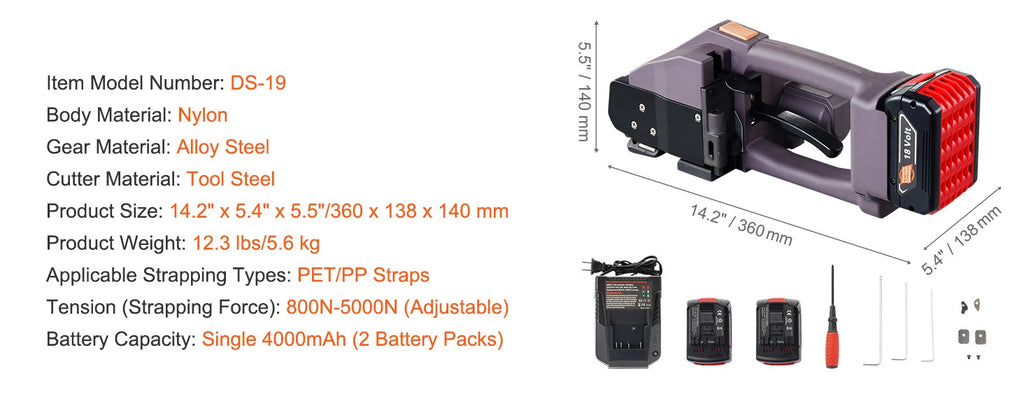 Акумулаторна машина за чембероване DS-19, PP и PET
