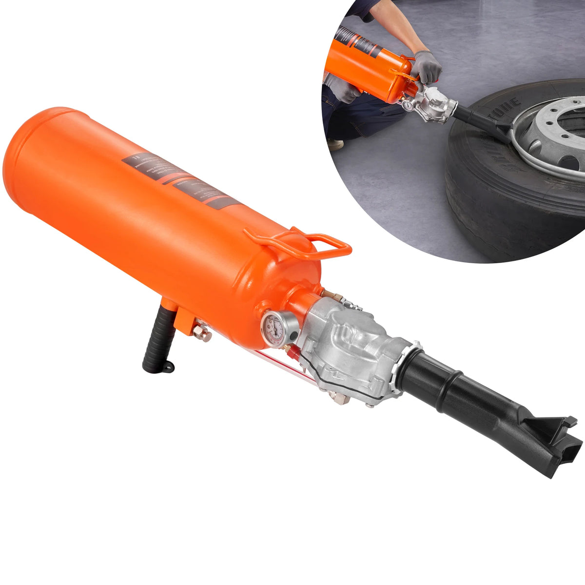 Въздушен бустер за монтаж на гуми, 8 или 9 л
