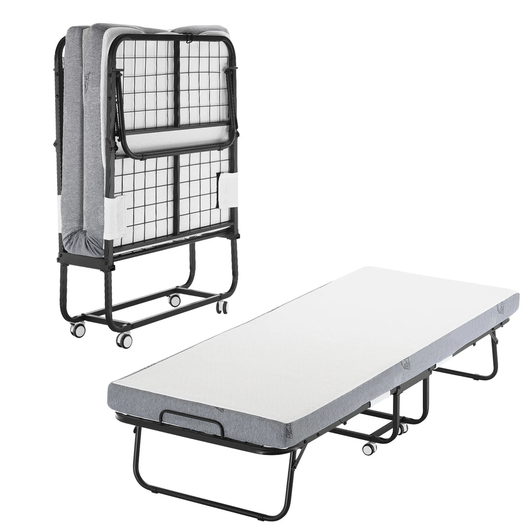 Сгъваемо легло с матрак и колела