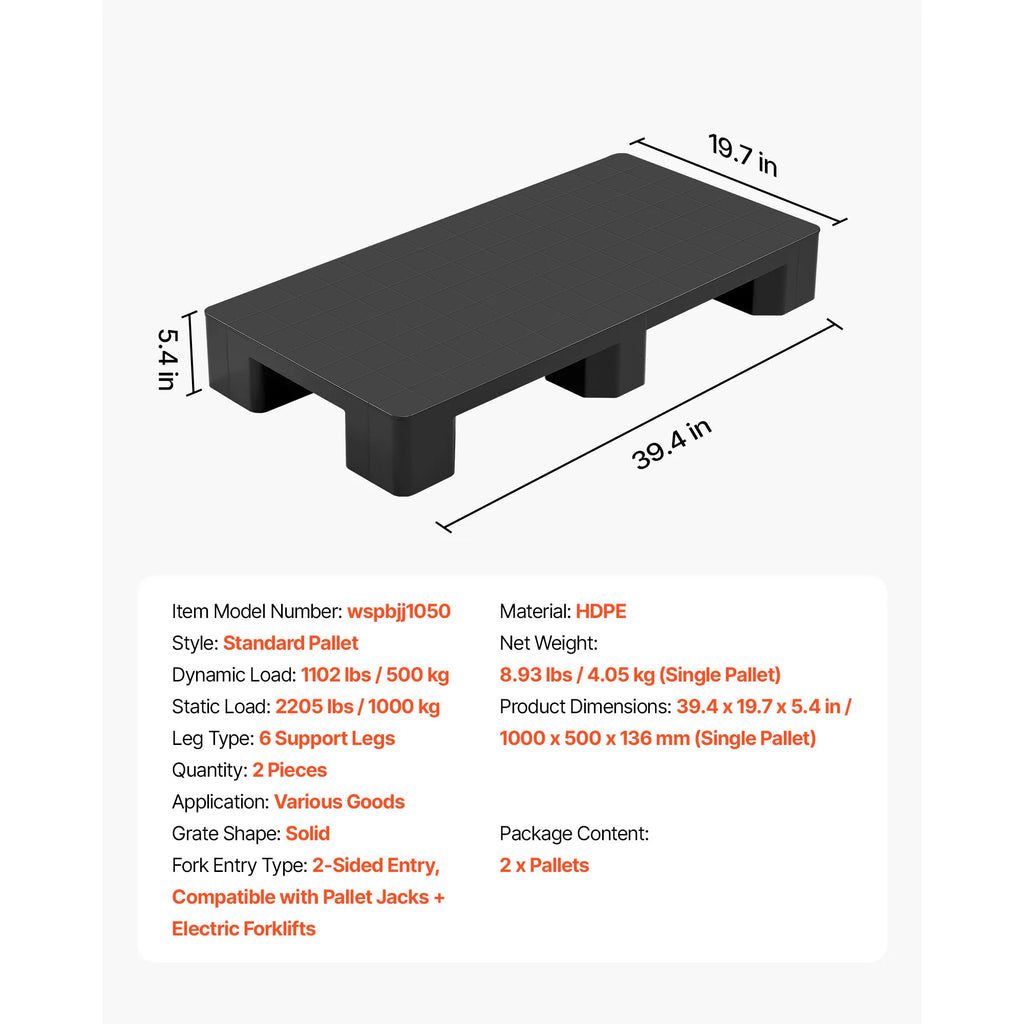 Пластмасов палет HDPE, 1 или 2 броя