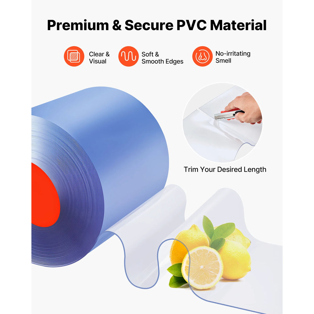 Прозрачна PVC лента за врати, около 30,79 м
