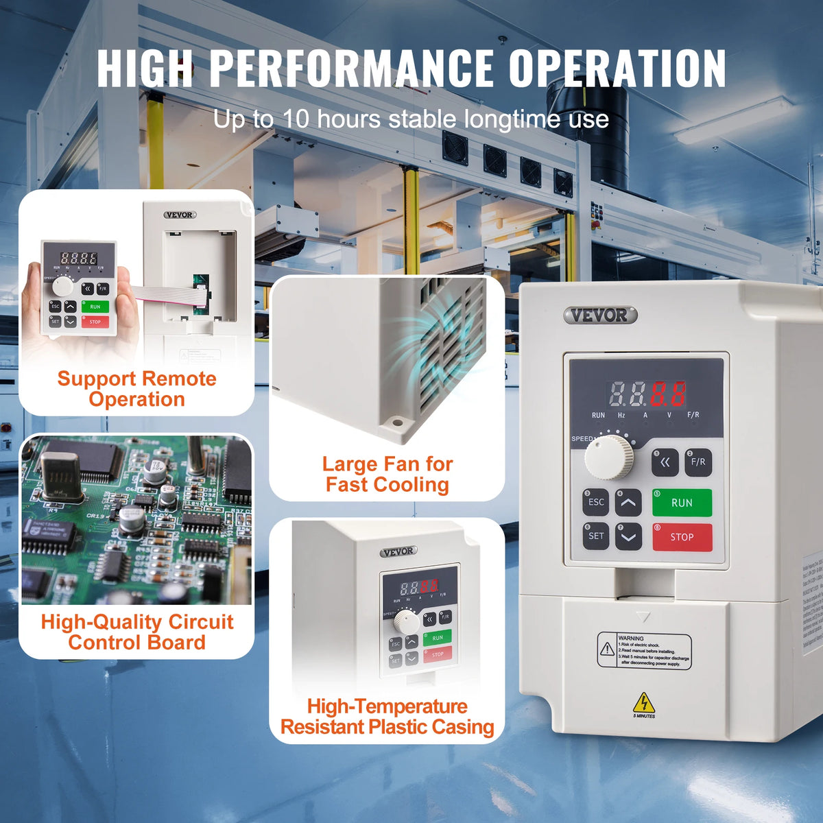 Честотен регулатор за електродвигател, 3–5,5 kW