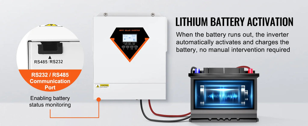 Хибриден соларен инвертор 5500 W, 48 V, 230 V AC