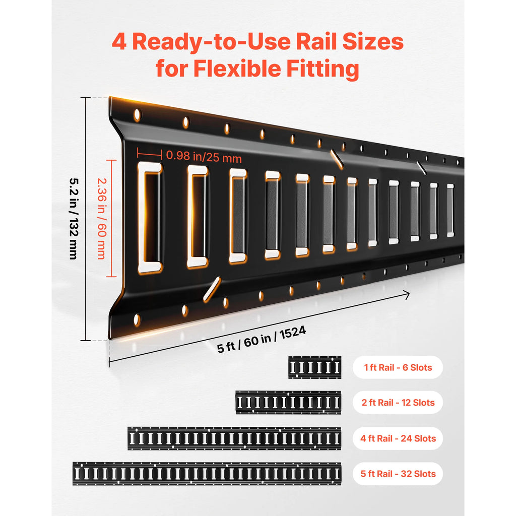 Комплект E-Track с 8 релси и колани за укрепване