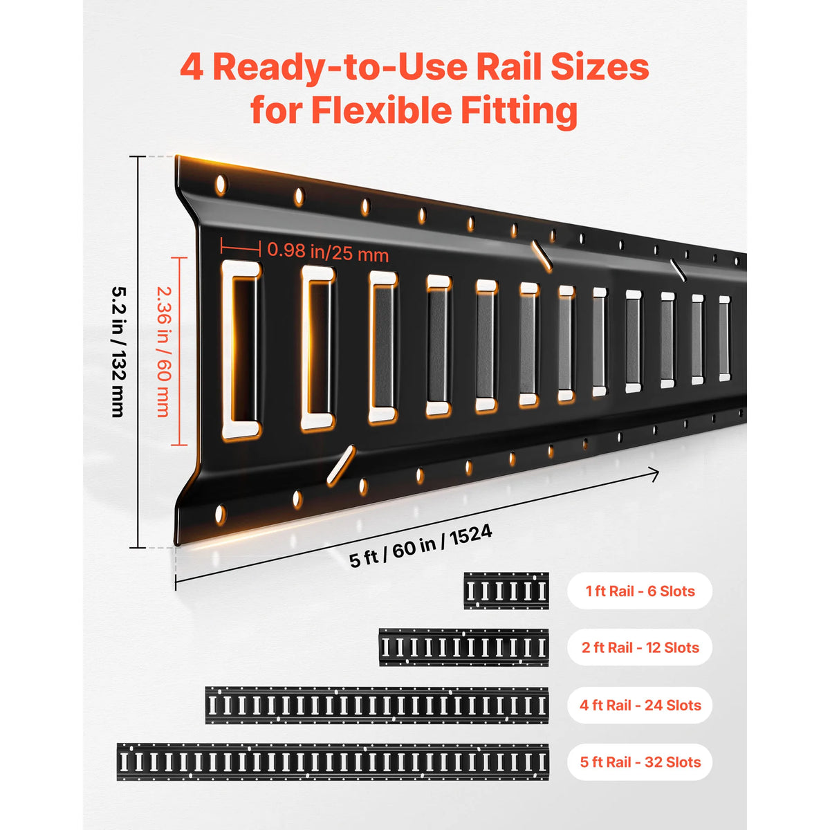 Комплект E-Track с 8 релси и колани за укрепване