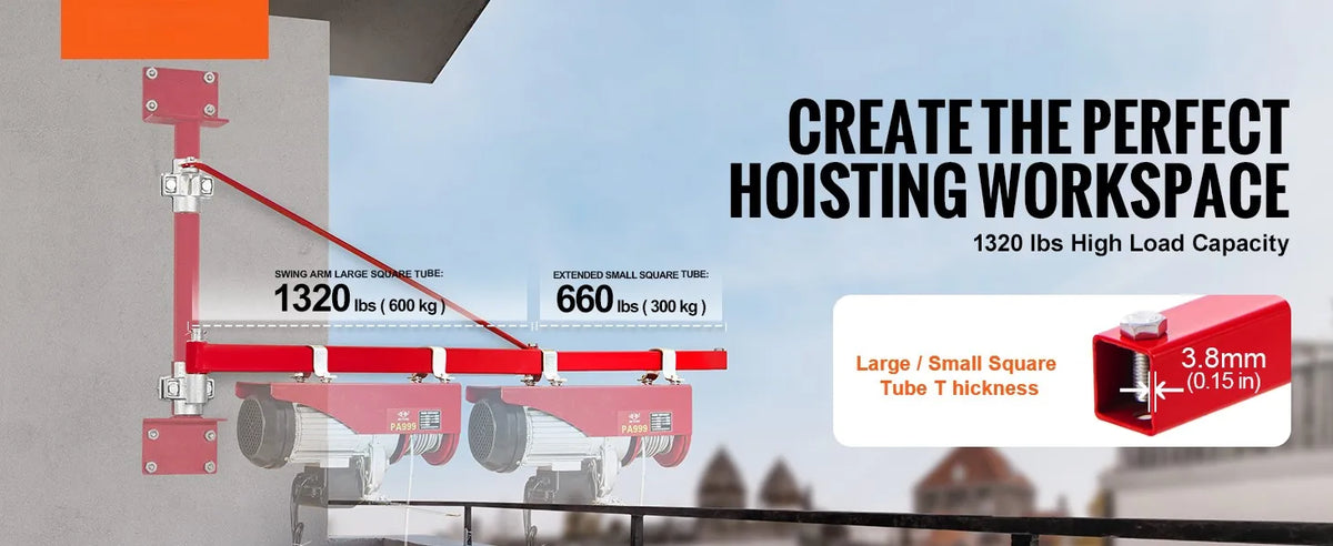 Въртящо рамо за телфер HHDB-300/600KG, 180°