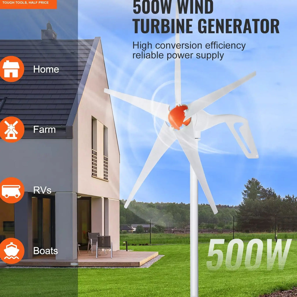 Ветрогенератор 12 V с MPPT контролер, 500 или 800 W