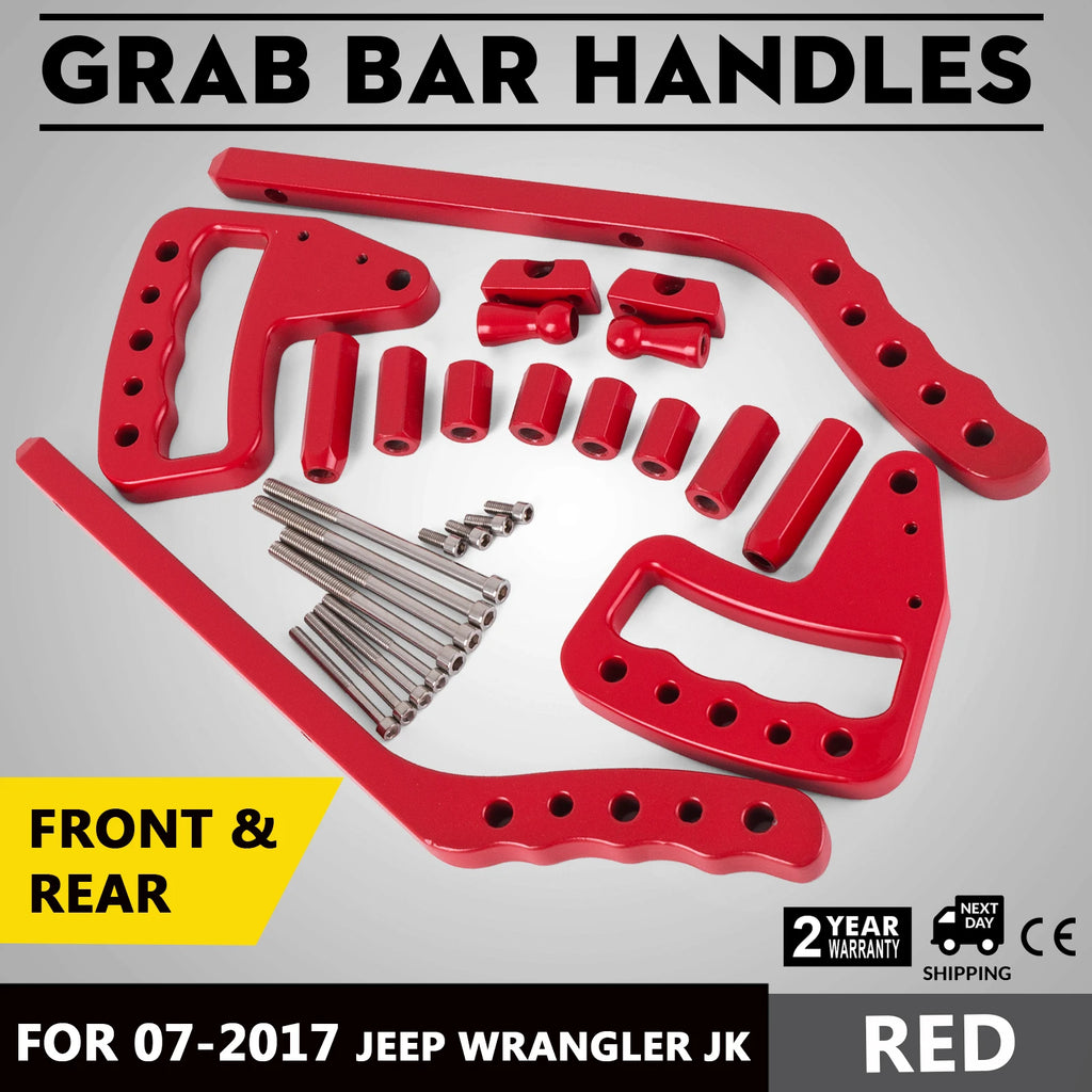 Дръжки за Jeep Wrangler JK 2007–2017, червени, 4 бр.