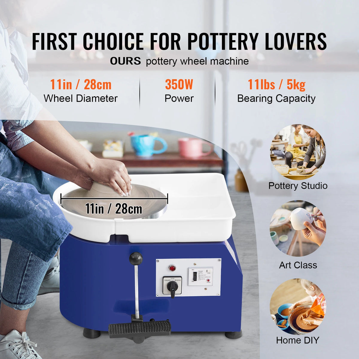 Грънчарско колело с педал, 350 или 450 W