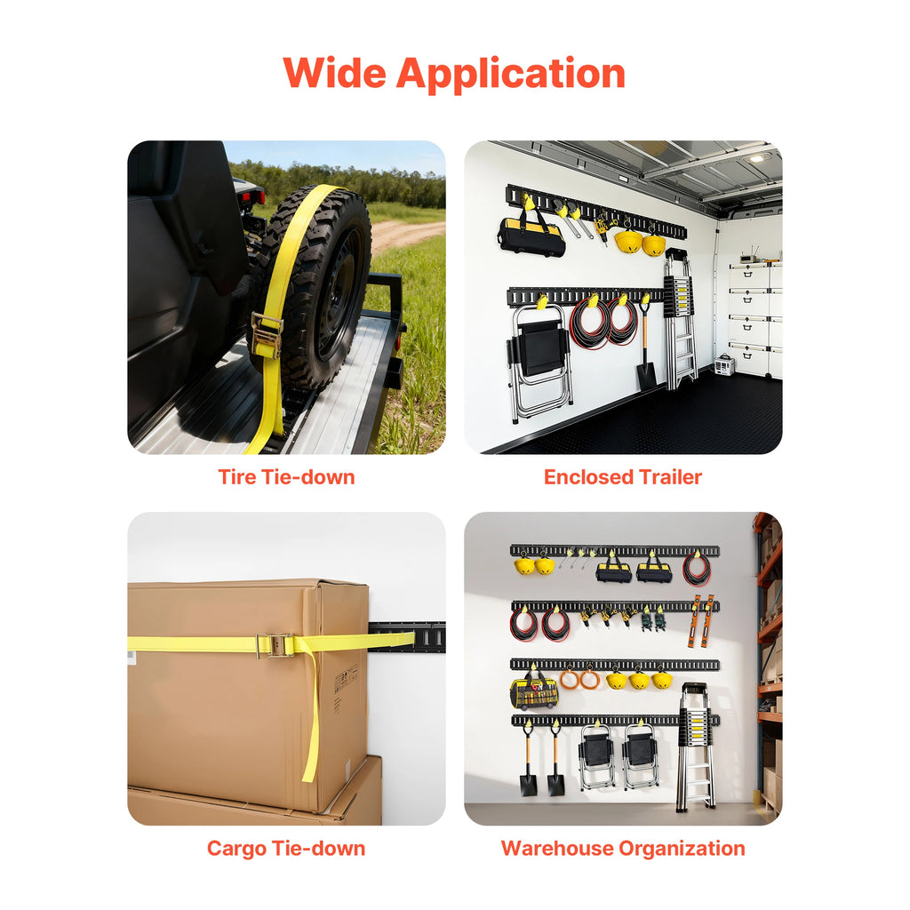 Комплект E-Track с 8 релси и колани за укрепване