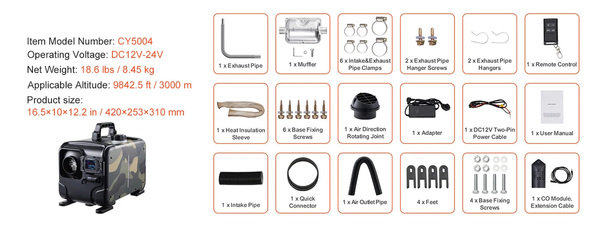 Дизелов отоплител 12/24 V с Bluetooth и CO сигнализация