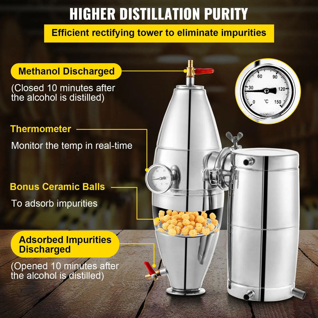 Дестилатор от неръждаема стомана, 20–70 л