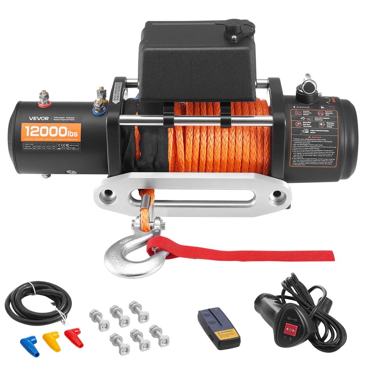 Електрическа лебедка 12 V, тягово усилие около 5,44 т