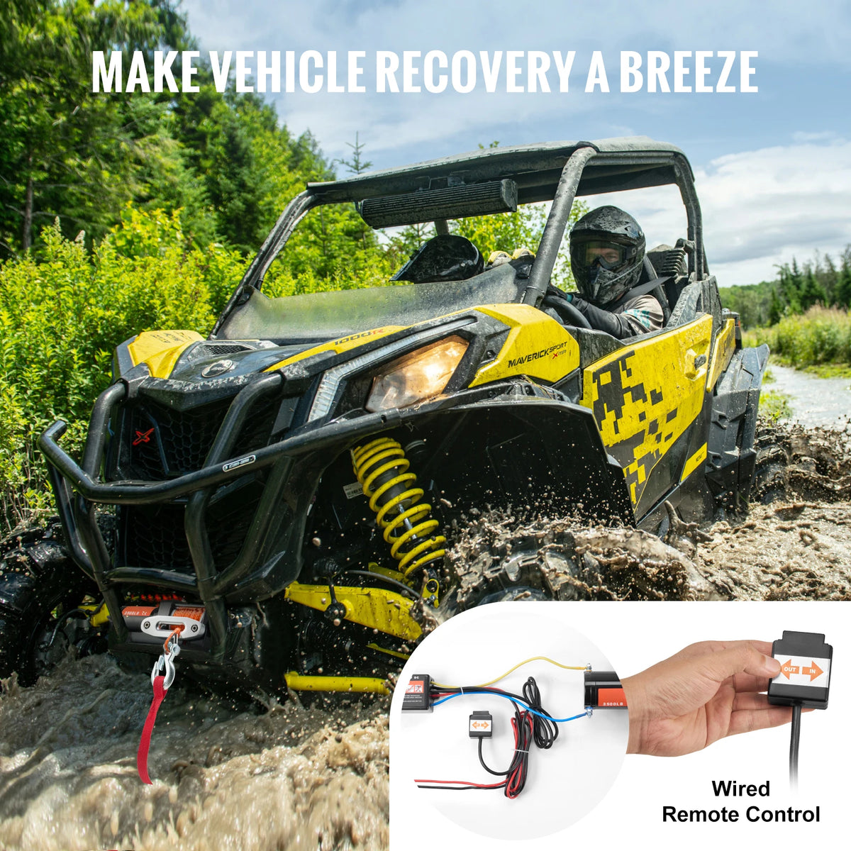 Електрическа лебедка 12 V за ATV, тягово усилие около 1,58 т
