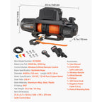 Лебедка 12 V, тягово усилие 4,53, 5,44 или 6,12 т
