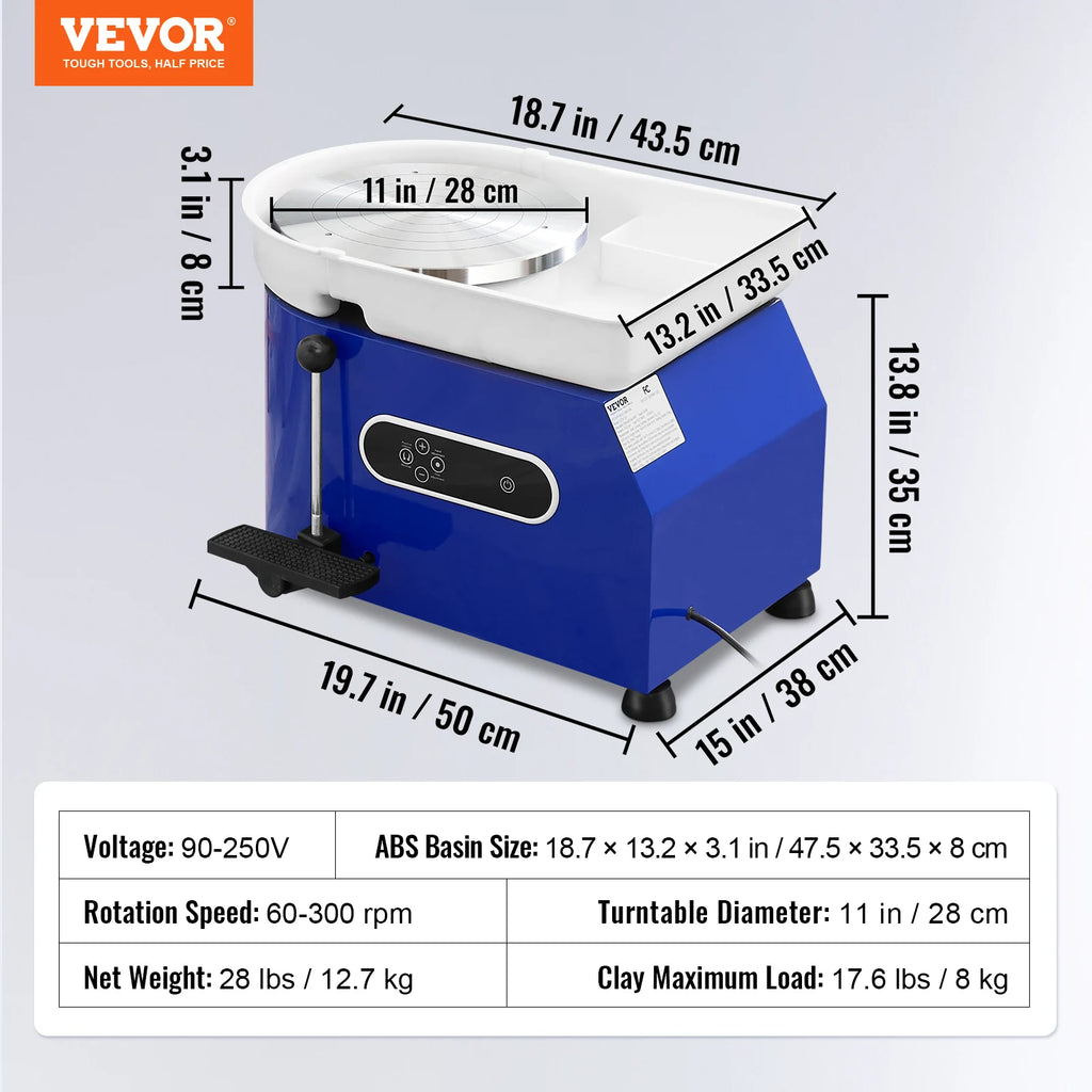 Грънчарско колело с педал, 350 или 450 W
