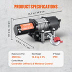 Електрическа лебедка 12 V, тягово усилие около 2,04 т