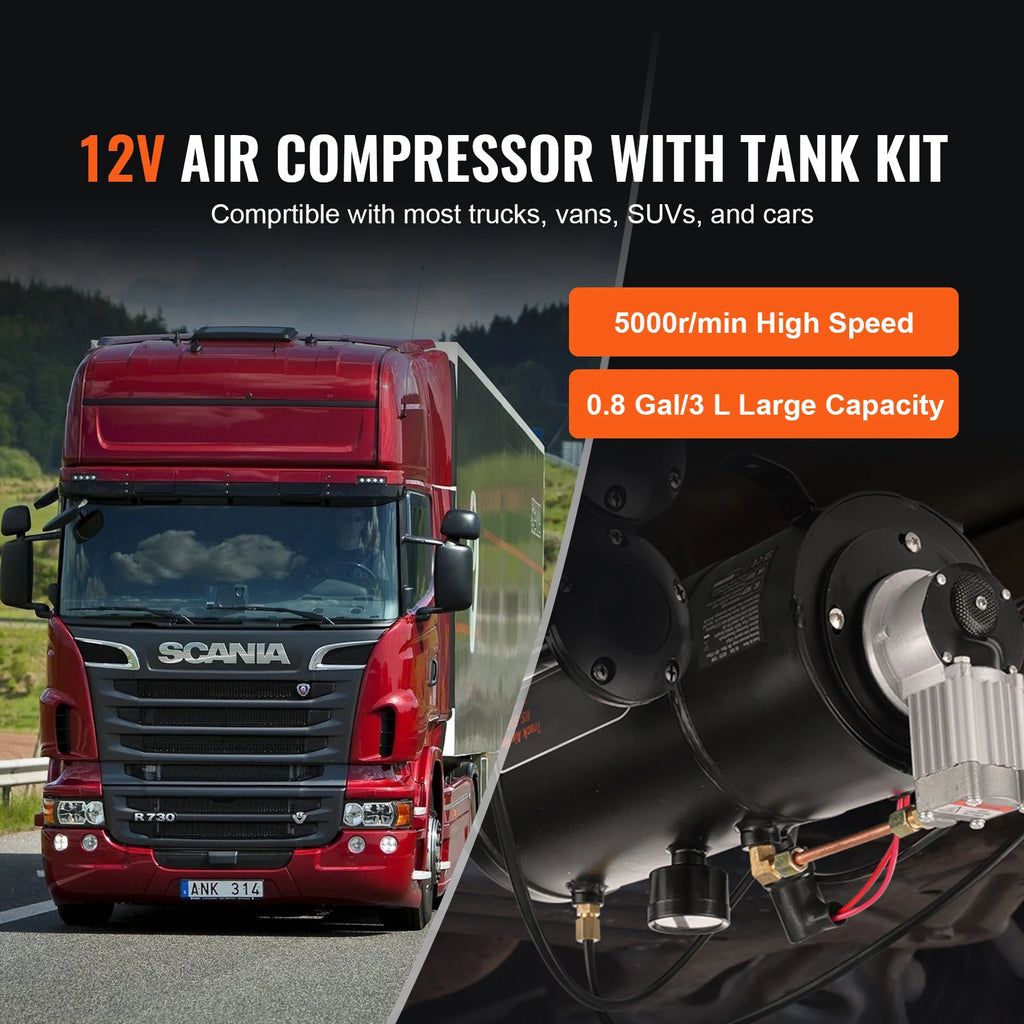 Автомобилен компресор 12 V с резервоар 3 л