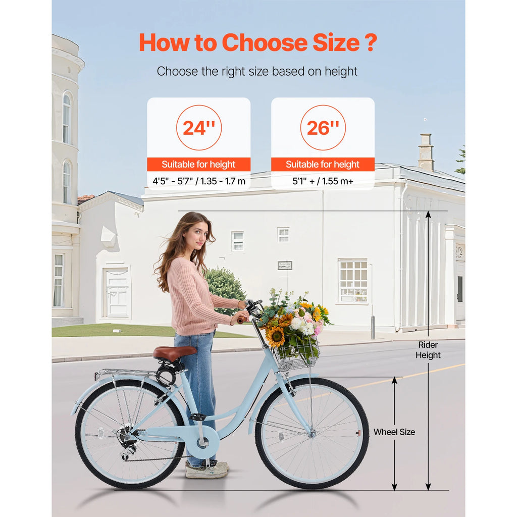 Градски велосипед Cruiser, 24″ или 26″, 7 скорости