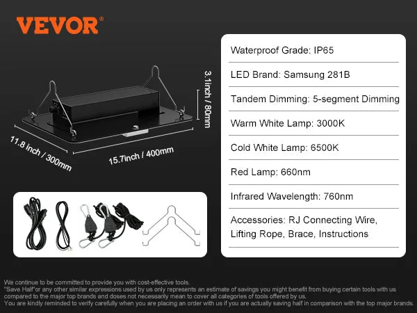 LED осветление за растения, 150, 200 или 300 W
