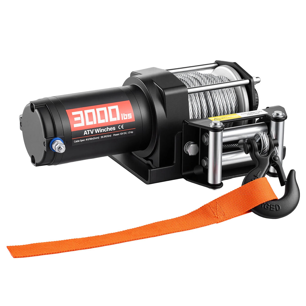 Електрическа лебедка 12 V, 1,36 т, стоманено въже ≈ 12,01 м
