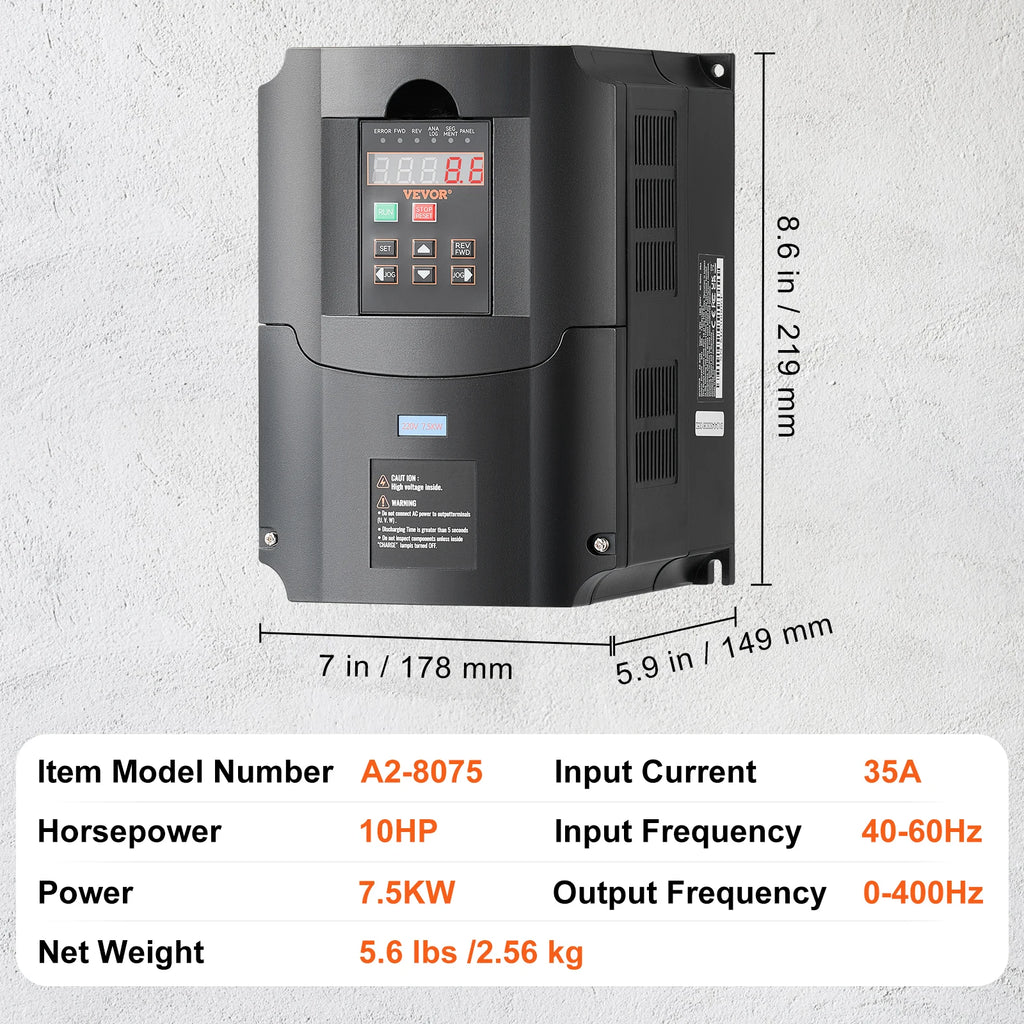 Честотен инвертор 220 V, 0,75 или 7,5 kW