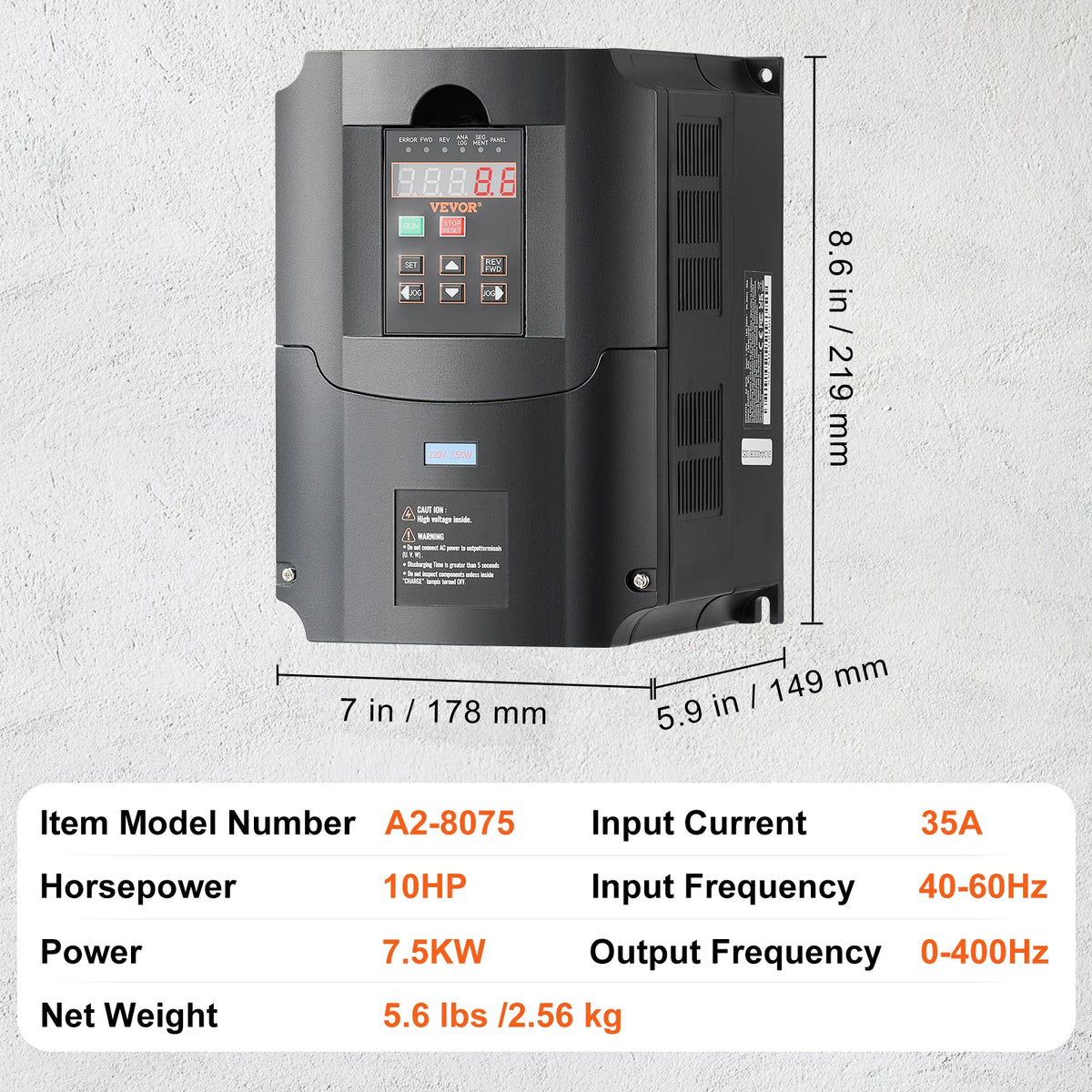 Честотен инвертор 220 V, 0,75 или 7,5 kW