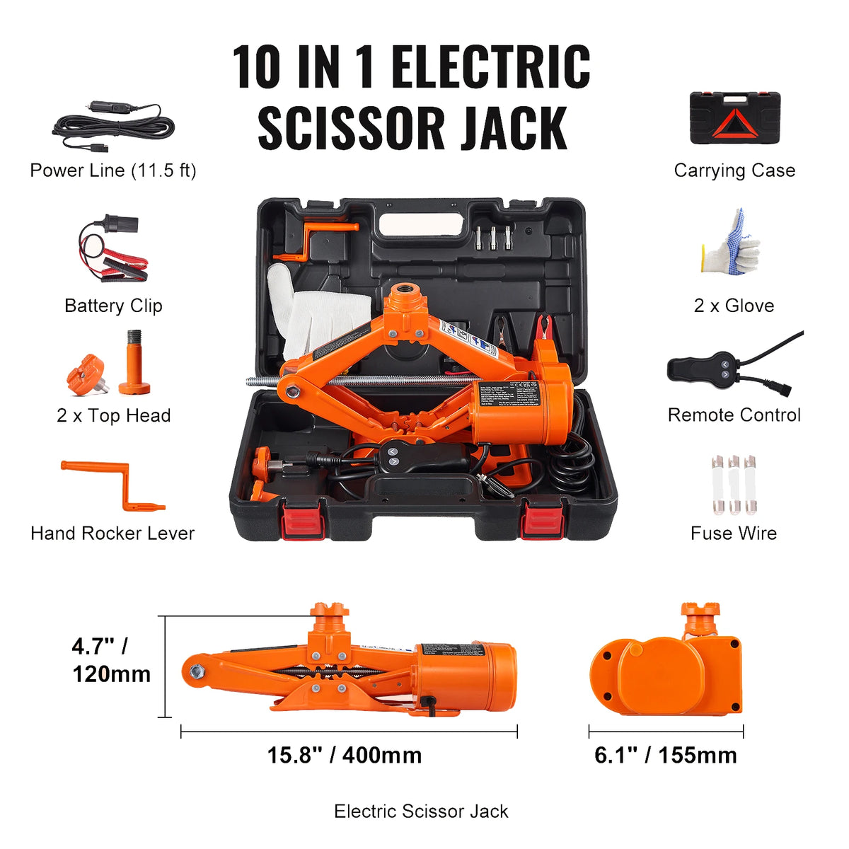 Електрически автомобилен крик 3 или 5 т, 12 V