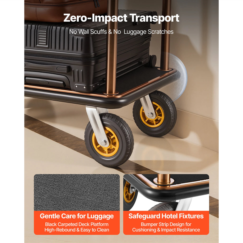 Хотелска количка за багаж, до 544 кг, 4 колела