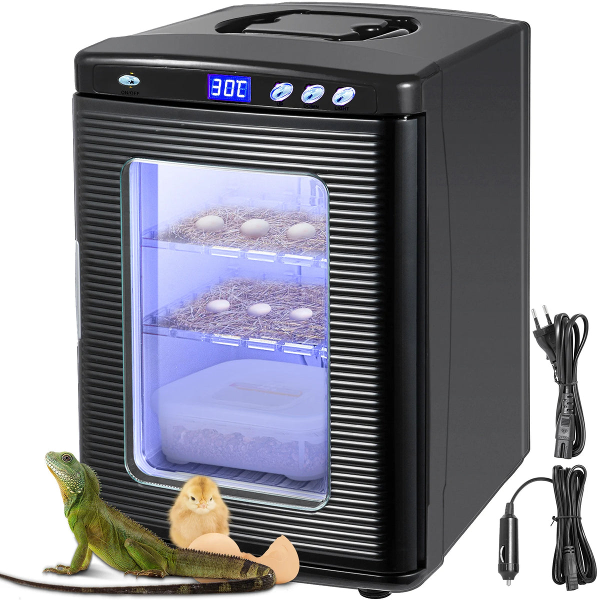 Инкубатор за влечуги 25 л, 5–60 °C, 110 V/12 V
