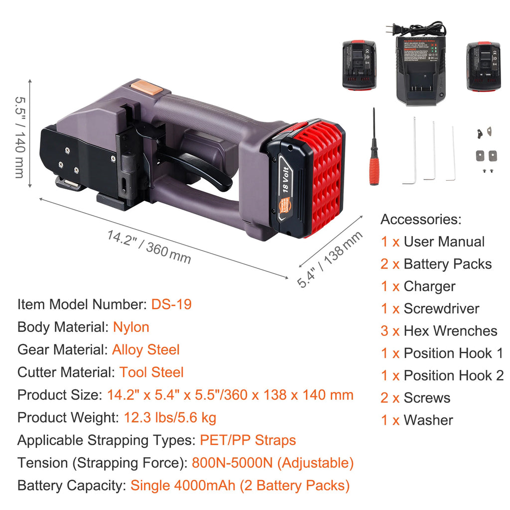 Акумулаторна машина за чембероване DS-19, PP и PET