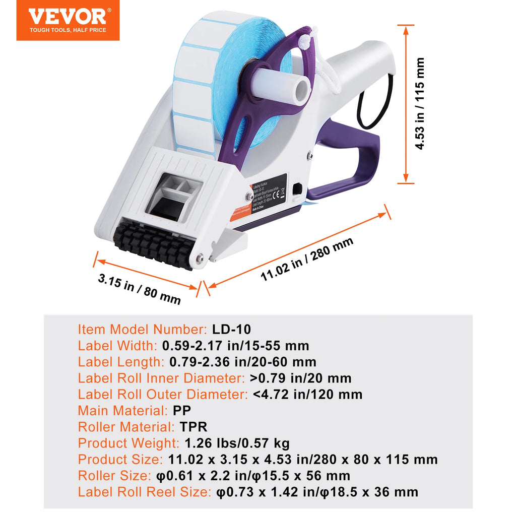 Ръчен апликатор за етикети LD-10, 15–55 мм