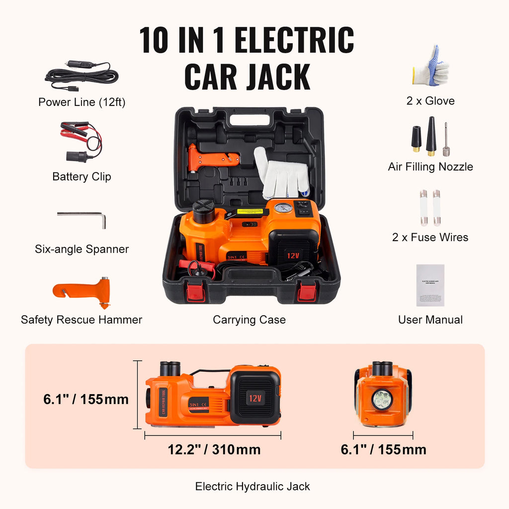 Електрически автомобилен крик 3 или 5 т, 12 V