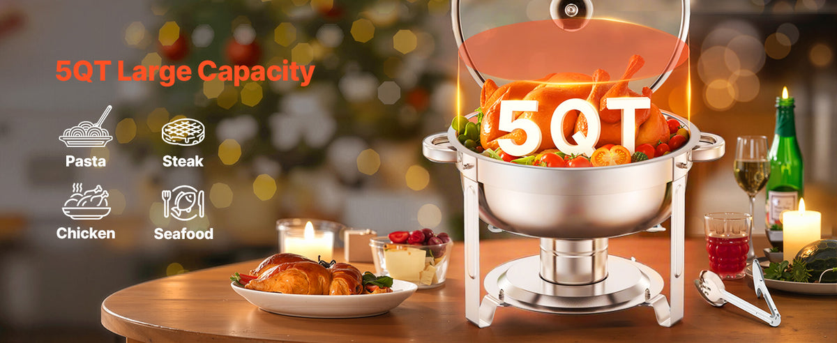 Комплект от 2 бюфетни съда с капаци, клас 5 qt