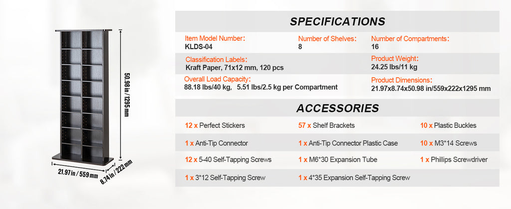 Етажерка за CD и DVD с регулируеми рафтове
