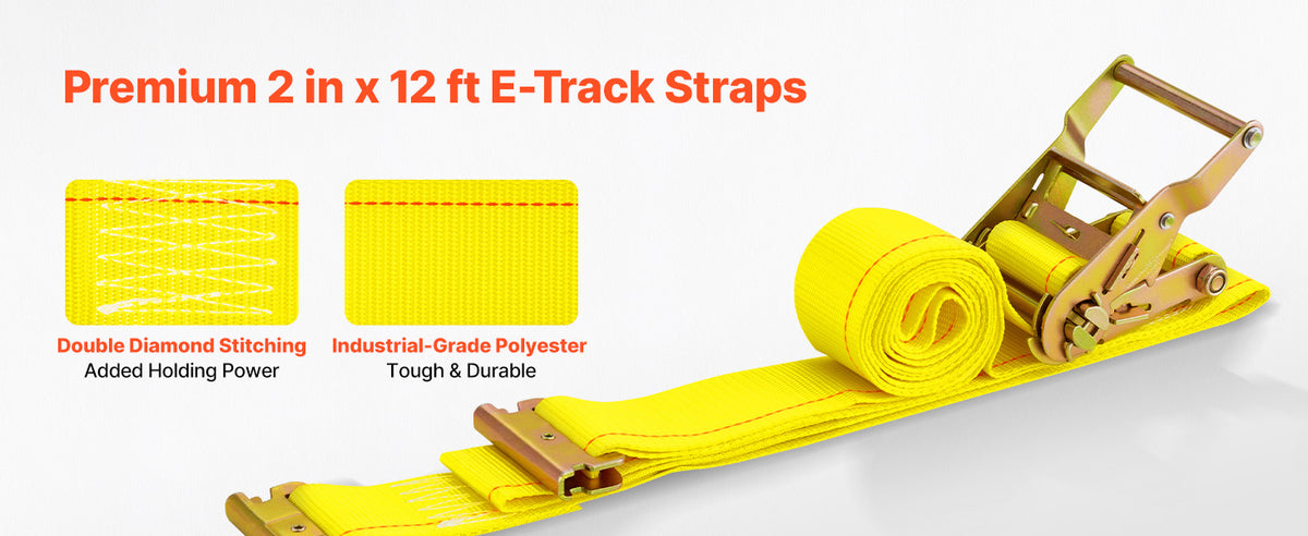 Комплект E-Track с 8 релси и колани за укрепване