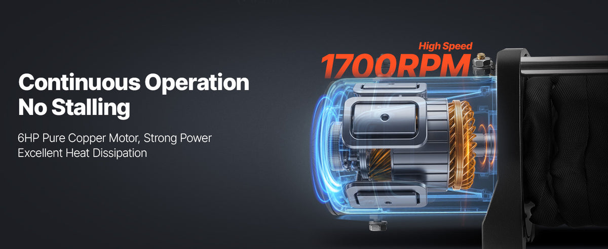 Електрическа лебедка с тяга 6,12 т, 12 V, въже ≈ 25,91 м