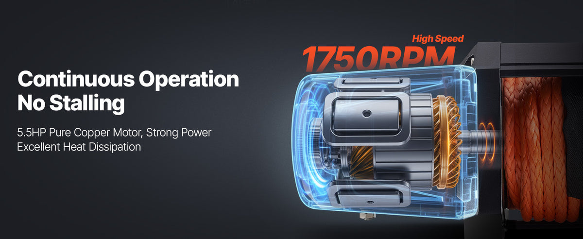 Лебедка 12 V, тягово усилие 4,53, 5,44 или 6,12 т