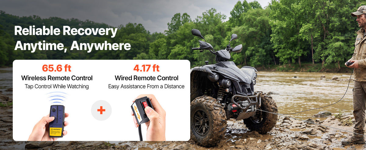 Лебедка за ATV 12 V, тягово усилие около 2,04 т