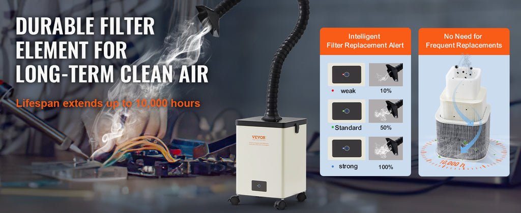 Димоуловител с тристепенна филтрация, 100 или 150 W