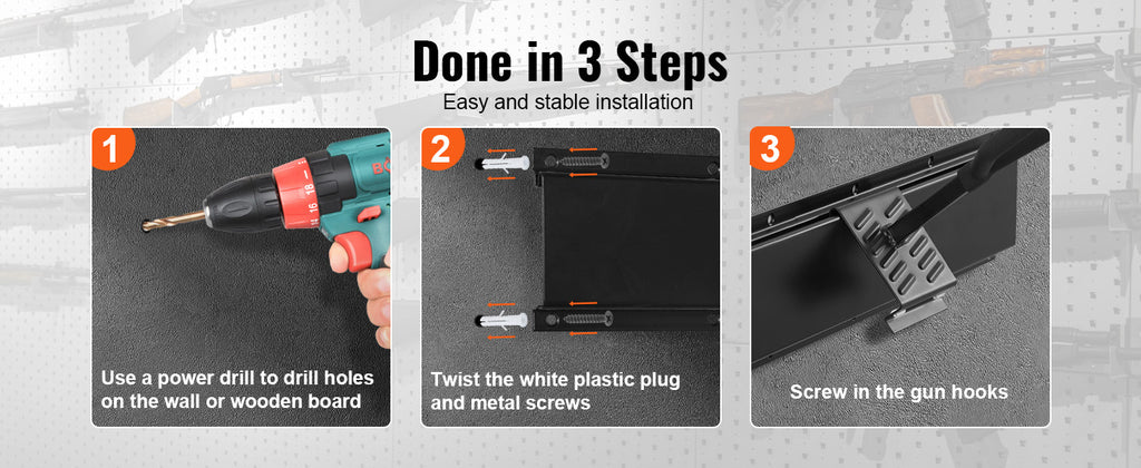 Стенна стойка за оръжие с 6 места