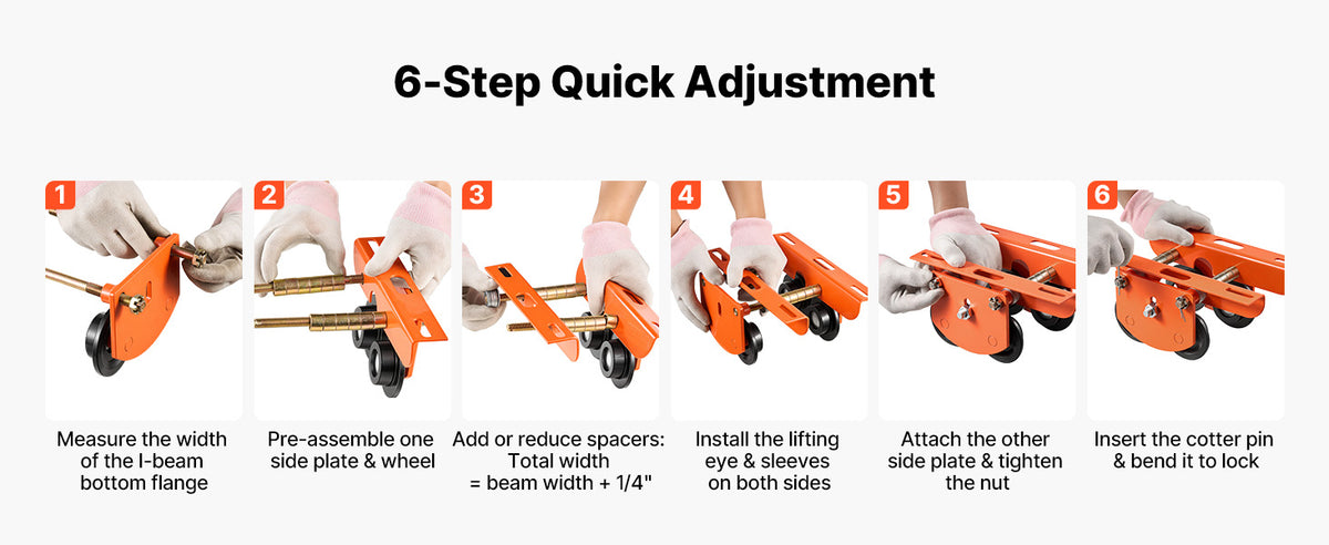 Ръчна количка за телфер, до 498,9 или 997,9 кг