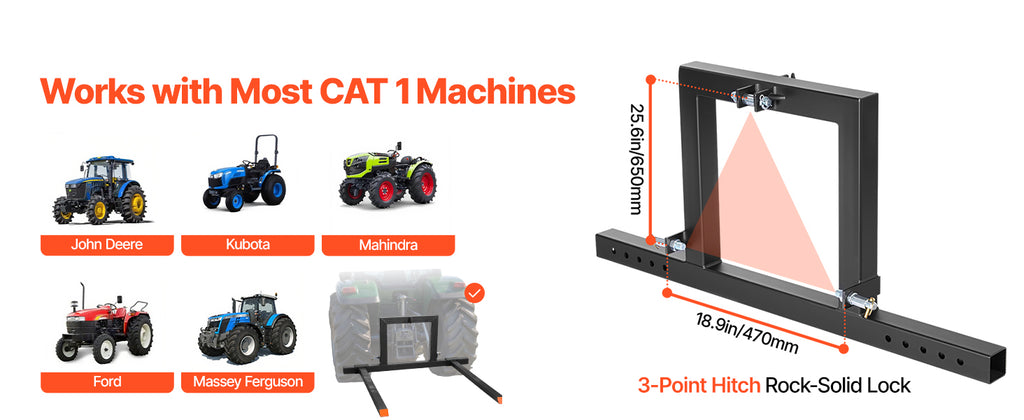 Палетни вилици CAT 1, 127 см, до 680 кг