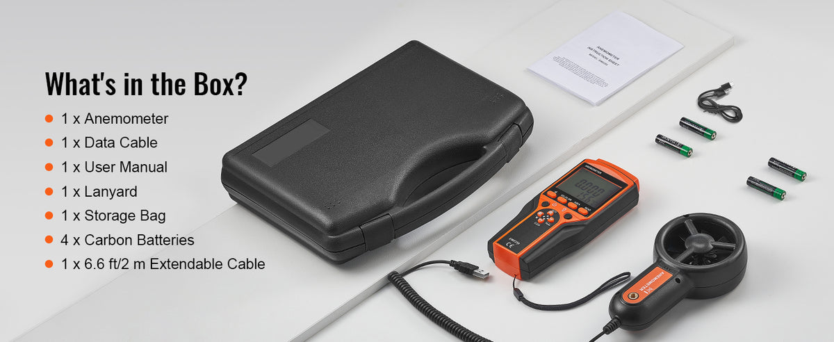 Анемометър EM2250 с отделна сонда и USB
